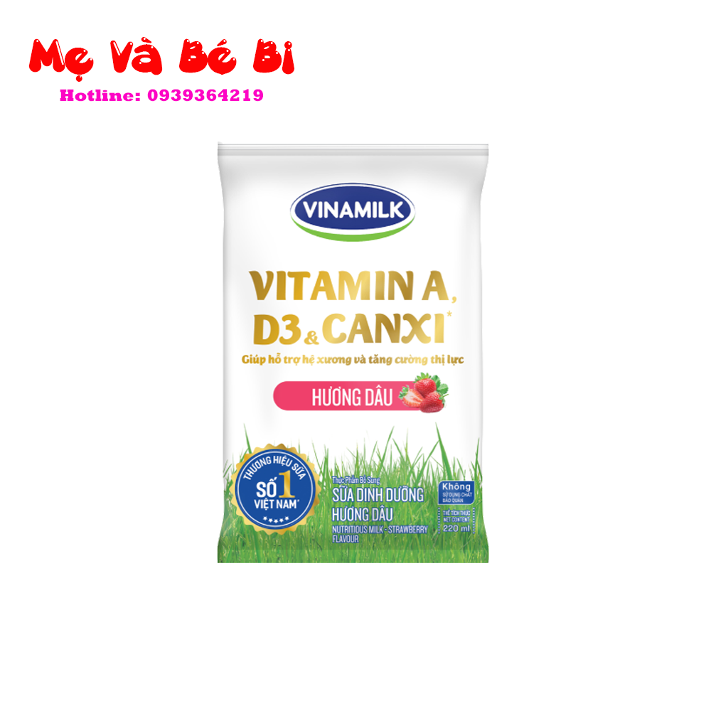 Sữa Bịch Vinamilk Hương Dâu 220ml